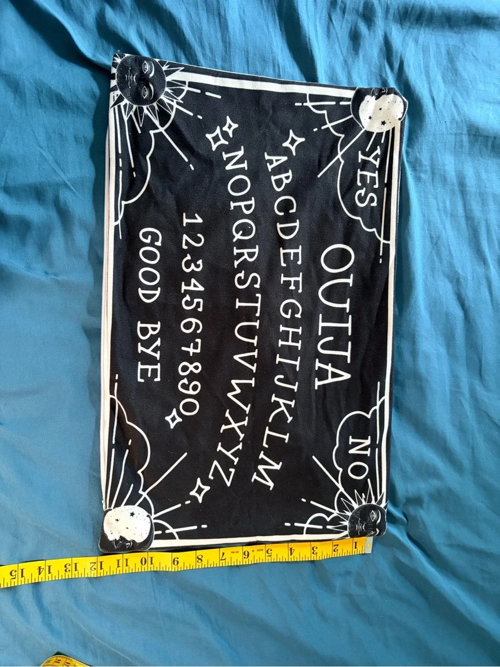 Ouija Spirit Board Celestial Pillow Cover Black White Witchy Goth Decorating